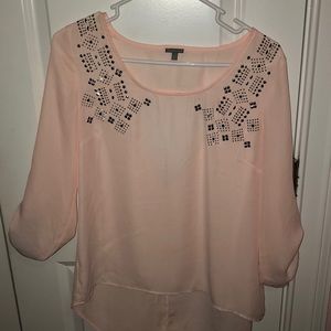 Pink blouse with open back